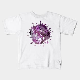 Purple Acrylic Pour Painting Kids T-Shirt